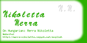 nikoletta merra business card